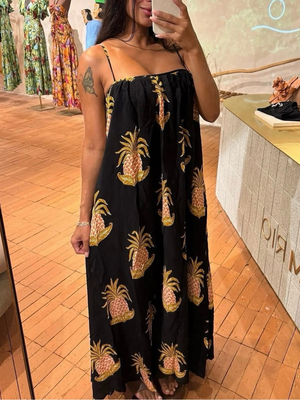 Farm Rio Amalfi Pineapple Maxi Dress | New Without Tags